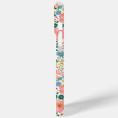Rode en Roze Ditsy Bloemen Monogram Case-Mate iPhone Case (Achterkant / Links)