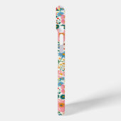 Rode en Roze Ditsy Bloemen Monogram Case-Mate iPhone Case (Achterkant / Links)