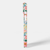 Rode en Roze Ditsy Bloemen Monogram Case-Mate iPhone Case (Achterkant / Links)