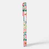 Rode en Roze Ditsy Bloemen Monogram Case-Mate iPhone Case (Achterkant / Links)
