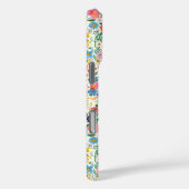 Rode en Roze Ditsy Bloemen Monogram Case-Mate iPhone Case (Achterkant / Rechts)