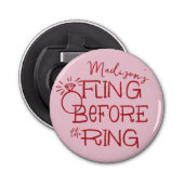Rode en Roze Doodle-schets: Feest voor de Ring Button Flesopener (Voorkant)