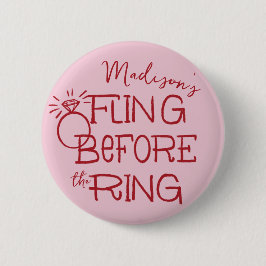 Rode en Roze Doodle Sketch Fling Before the Ring Ronde Button 5,7 Cm
