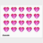 Rode en roze edelsteen hart edelsteen sticker (Vel)