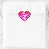Rode en roze edelsteen hart edelsteen sticker (Tas)