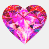 Rode en roze edelsteen hart edelsteen sticker (Voorkant)