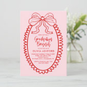 Rode en Roze Elegante Brunch afstuderen Kaart (Staand voorkant)