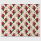  rode en roze Floral Cadeaupapier (Vlak)