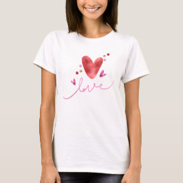 Rode en Roze Folie Elegante Romance Valentijnsdag T-shirt