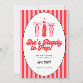 Rode en Roze Frisdrank Baby Shower Uitnodiging