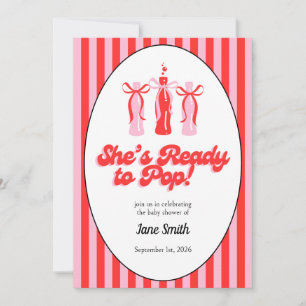 Rode en Roze Frisdrank Baby Shower Uitnodiging