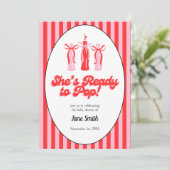 Rode en Roze Frisdrank Baby Shower Uitnodiging (Staand voorkant)