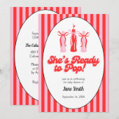 Rode en Roze Frisdrank Baby Shower Uitnodiging (Voorkant / Achterkant)