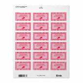 Rode en roze gestreepte Pickleball retouradres Etiket (Full Sheet)