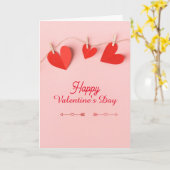 Rode en Roze Hart Gelukkige Valentijnsdag Vouw Kaart (Gele Bloem)