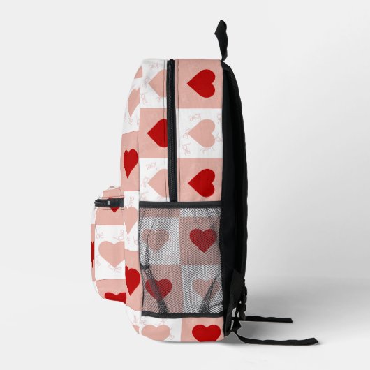 Rode en roze hart liefde patroon rugzak (Rechts)