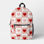 Rode en roze hart liefde patroon rugzak (Voorkant)