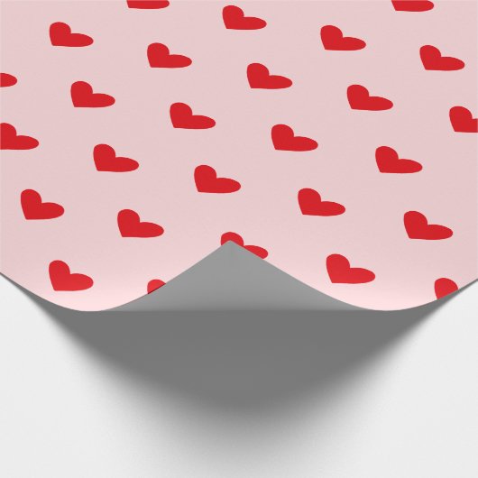 Rode en Roze Hart Valentijn's Day Cadeaupapier (Hoek)