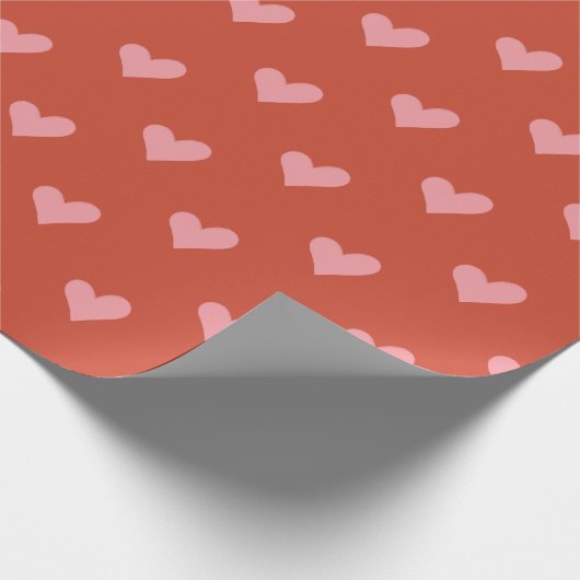 Rode en Roze Hart Valentijn's Day Cadeaupapier (Hoek)