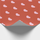 Rode en Roze Hart Valentijn's Day Cadeaupapier (Hoek)