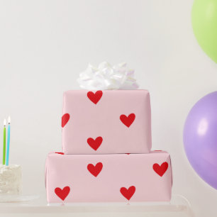 Rode en Roze Hart Valentijn's Day Cadeaupapier