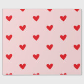 Rode en Roze Hart Valentijn's Day Cadeaupapier (Vlak)