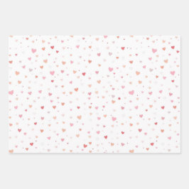Rode en roze hart valentijnsdag inpakpapier vel