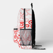 Rode en roze harten bedrukte rugzak (Rechts)