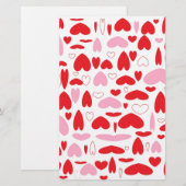 Rode en roze harten briefpapier (Voorkant / Achterkant)