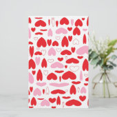 Rode en roze harten briefpapier (Staand voorkant)