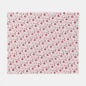 Rode en Roze Harten en Rozen Doodle Kunst Fleece Deken (Voorkant (Horizontaal))