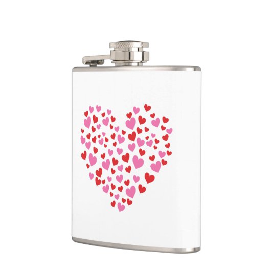 Rode en roze harten heupfles (Links)