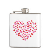 Rode en roze harten heupfles (Voorkant)