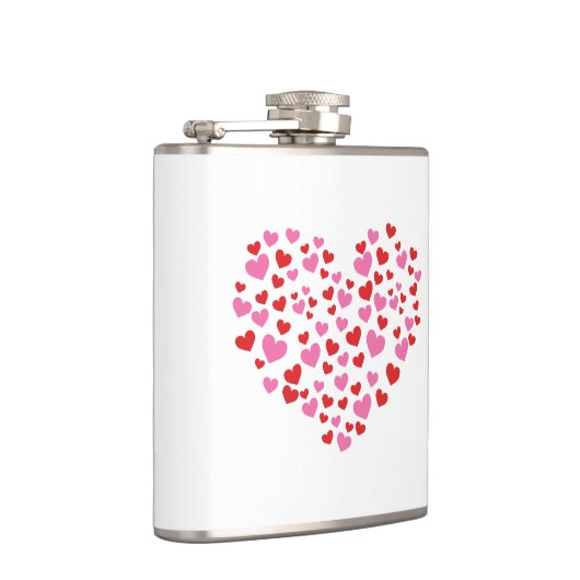 Rode en roze harten heupfles (Rechts)