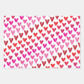 Rode en roze harten inpakpapier vel (Voorkant 3)