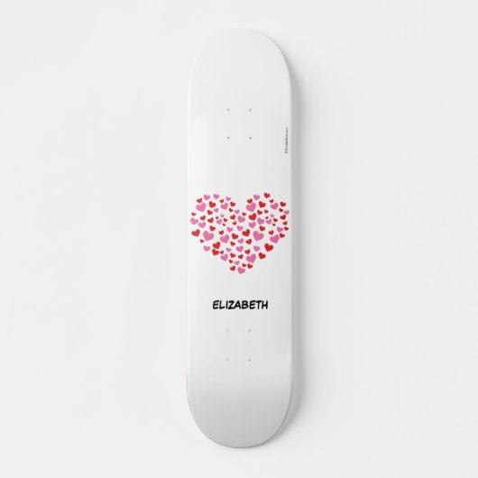 Rode en roze harten | Jouw namen toevoegen Persoonlijk Skateboard (Voorkant)