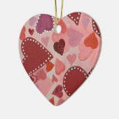 rode en roze harten keramisch ornament (Links)