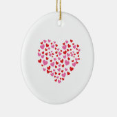 Rode en roze harten keramisch ornament (Rechts)