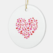 Rode en roze harten keramisch ornament (Links)