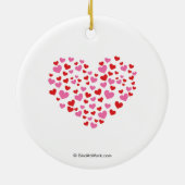Rode en roze harten keramisch ornament (Achterkant)