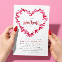 Rode en Roze Harten Kleine Liefje Baby Shower