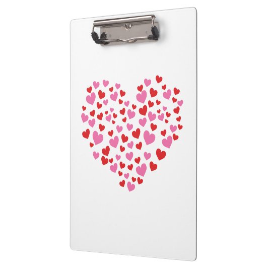 Rode en roze harten klembord (Links)