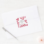 Rode en Roze Harten Leuke Valentijnsdag Vierkante Sticker (Envelop)