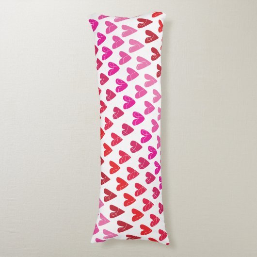 Rode en roze harten lichaamskussen (Voorkant Verticaal)
