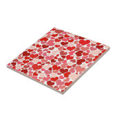 Rode en roze harten mozaïekpatroon tegeltje (Zijkant)