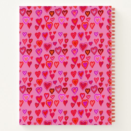 Rode en roze harten notitieboek (Achterkant)