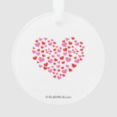 Rode en roze harten ornament (achterkant)