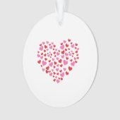 Rode en roze harten ornament (voorkant)