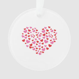 Rode en roze harten ornament