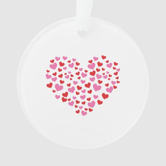 Rode en roze harten ornament (voorkant)